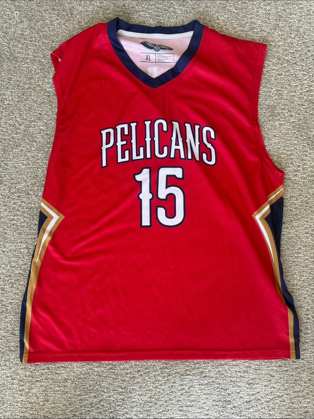 Pelicans Red Basketball Jersey - Number 15 Alvarado Men's Size XL